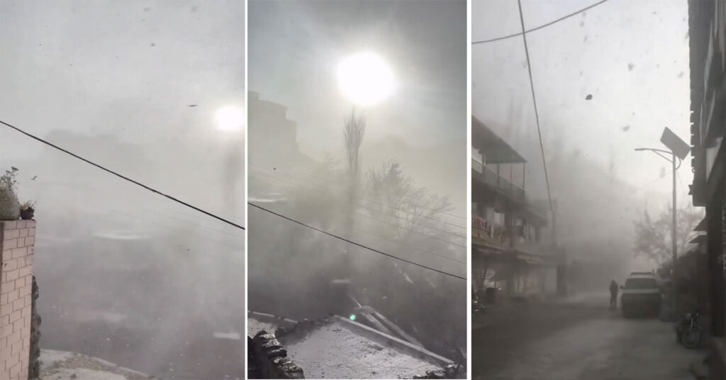 ہنزہ کے ہینگنگ التر گلیشیر میں برفانی تودہ گرنے کا منظر