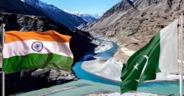 Dry bed of Indus River at Jamshoro showing Pakistan water scarcity