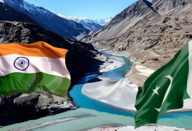Dry bed of Indus River at Jamshoro showing Pakistan water scarcity