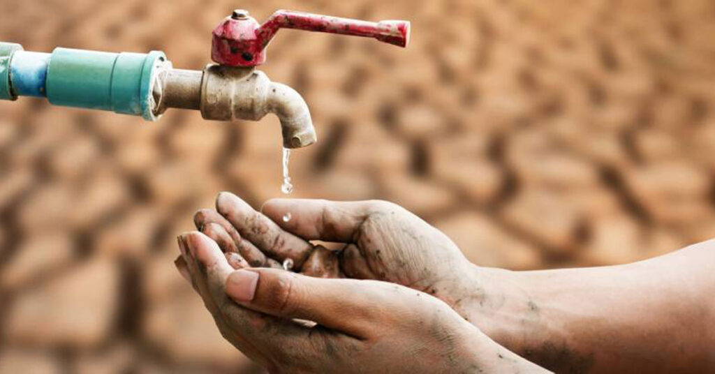 Dry bed of Indus River at Jamshoro showing Pakistan water scarcity