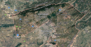 Satellite image showing deforestation, urban expansion and forest fragmentation in Islamabad affecting environmental balance