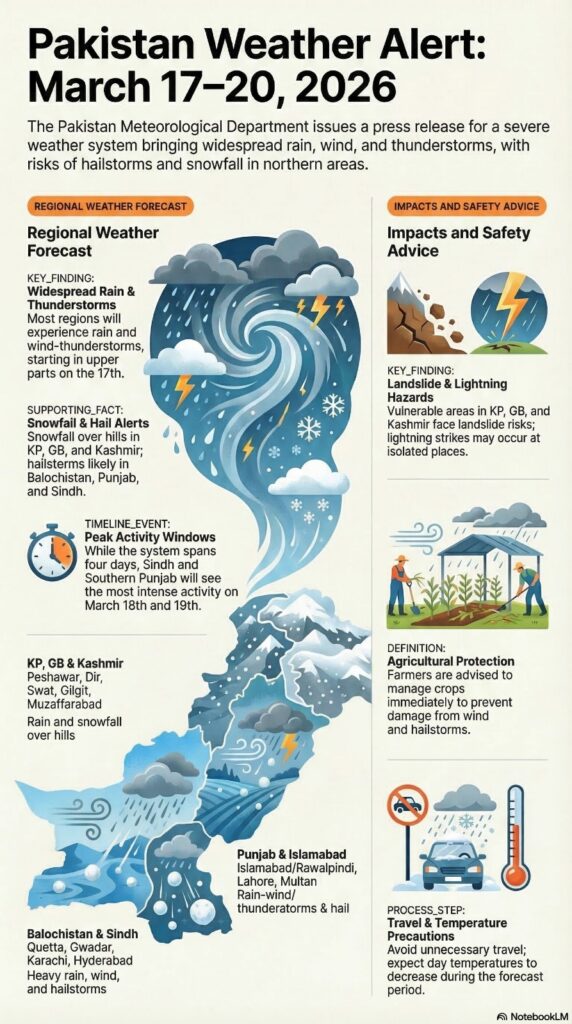 According to the NDMA, a new spell of westerly winds will affect the northern and western regions of the country from March 17. As a result, thunderstorms, strong winds, and rain are expected in various areas until March 25.