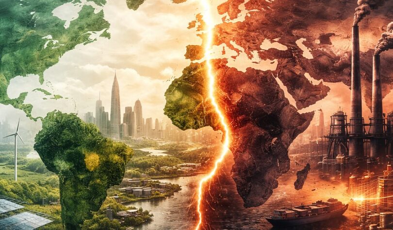 COP28 climate summit in Dubai showing global leaders debating fossil fuel transition, climate policy, and international political tensions